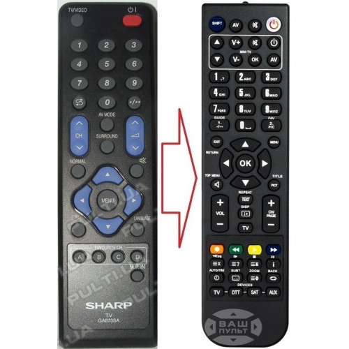 Пульт для телевізора SHARP GA873SA (аналог), фото 1