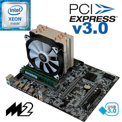 Нова Материнська плата+CPU+RAM+Кулер: X79Z-2.4F + Intel Xeon E5-2695v2 (12 ядер по 2.4GHz) + 16GB DDR3, фото 2