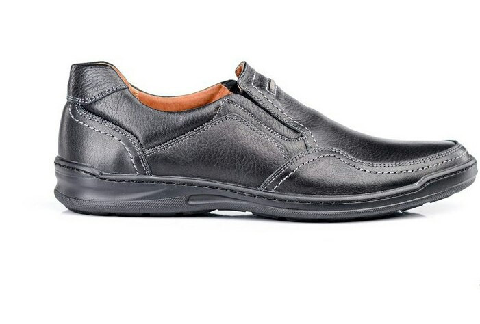 Чоловічі шкіряні туфлі Comfort Walk black, фото 1