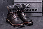 Чоловічі зимові шкіряні черевики ZG Black Military Style, фото 8