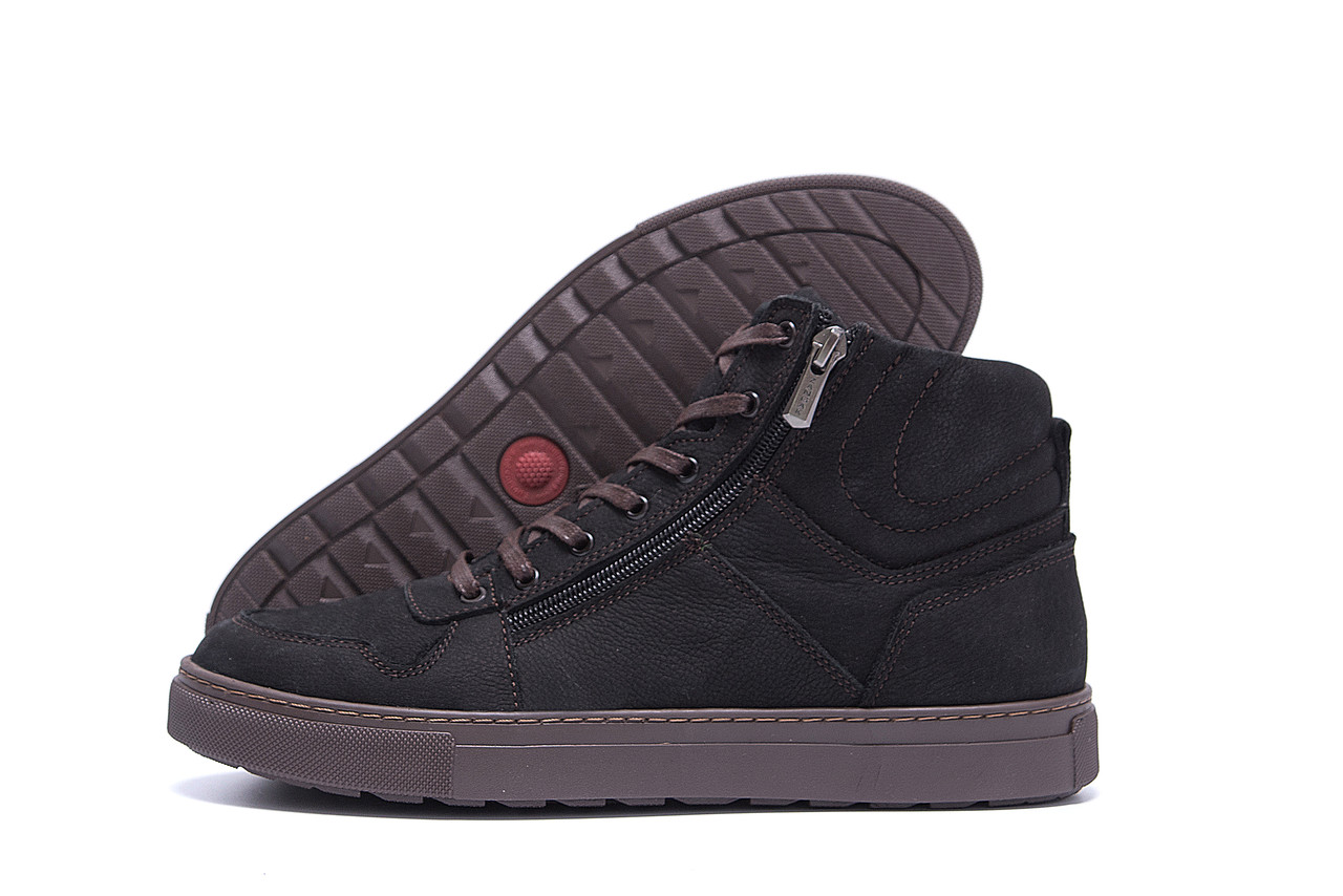 Чоловічі зимові шкіряні черевики ZG Black New Exclusive, фото 1