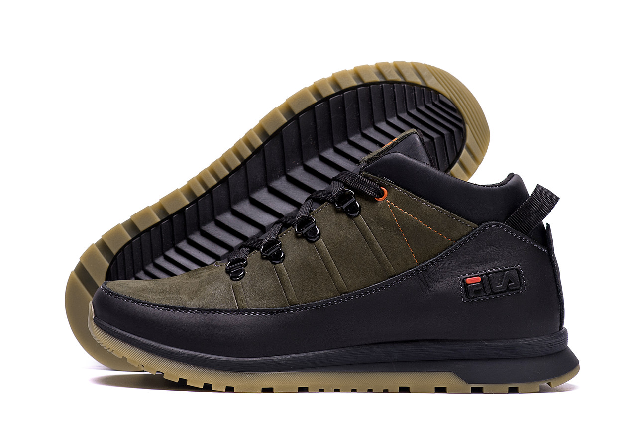 Чоловічі зимові шкіряні кросівки Fila Olive Classic, фото 1