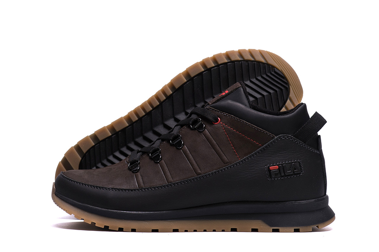 Чоловічі зимові шкіряні кросівки Fila Brown Classic, фото 1
