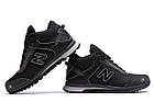 Чоловічі зимові шкіряні кросівки NB Clasic Black, фото 3