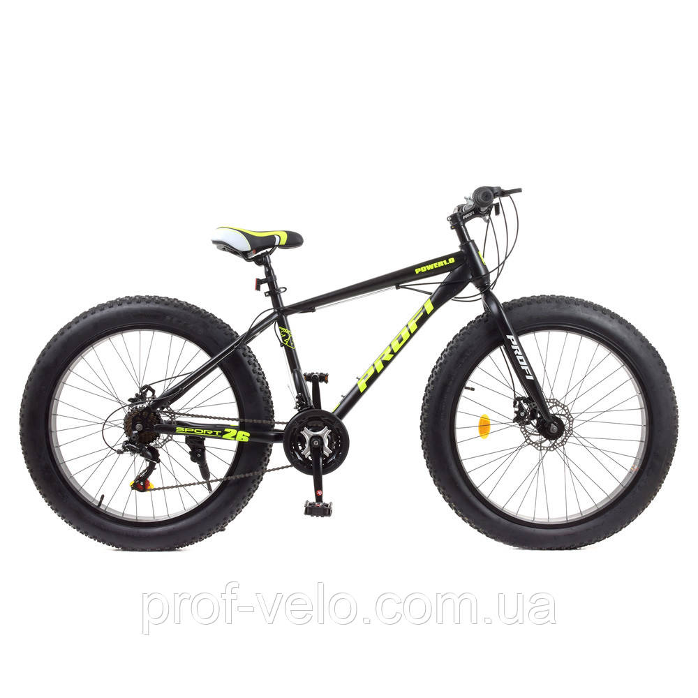 Велосипед 26" Profi POWER 1.0 S26.6 Чорно-лімоний