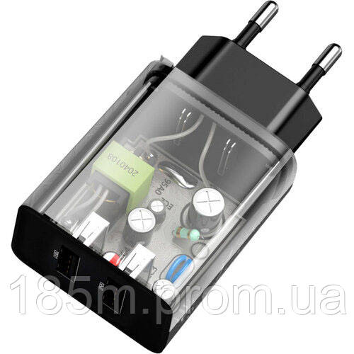 BASEUS Speed Mini Dual U Charger 10.5W Black - фото 3 - id-p1436731925
