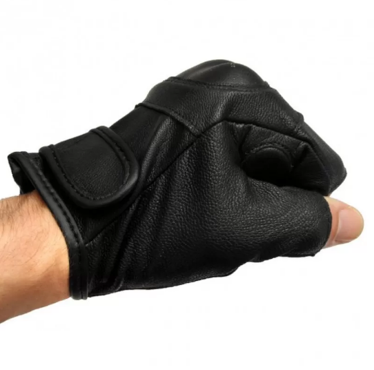 Тактические перчатки кожаные беспалые MilTec Black 12504502 - фото 3 - id-p445908021