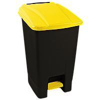 Бак для сміття із педаллю Planet 70 л чорний - жовтий