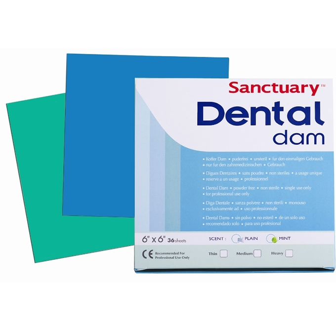 Хустки для кофердаму, 36шт. Dental Dam, зелені/чорні