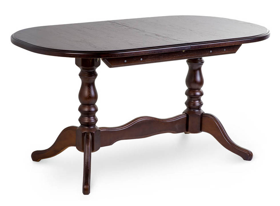 Стіл дерев'яний овальний на двох ніжках, кухонний, обідній ВАВІЛОН (горіх італійський)