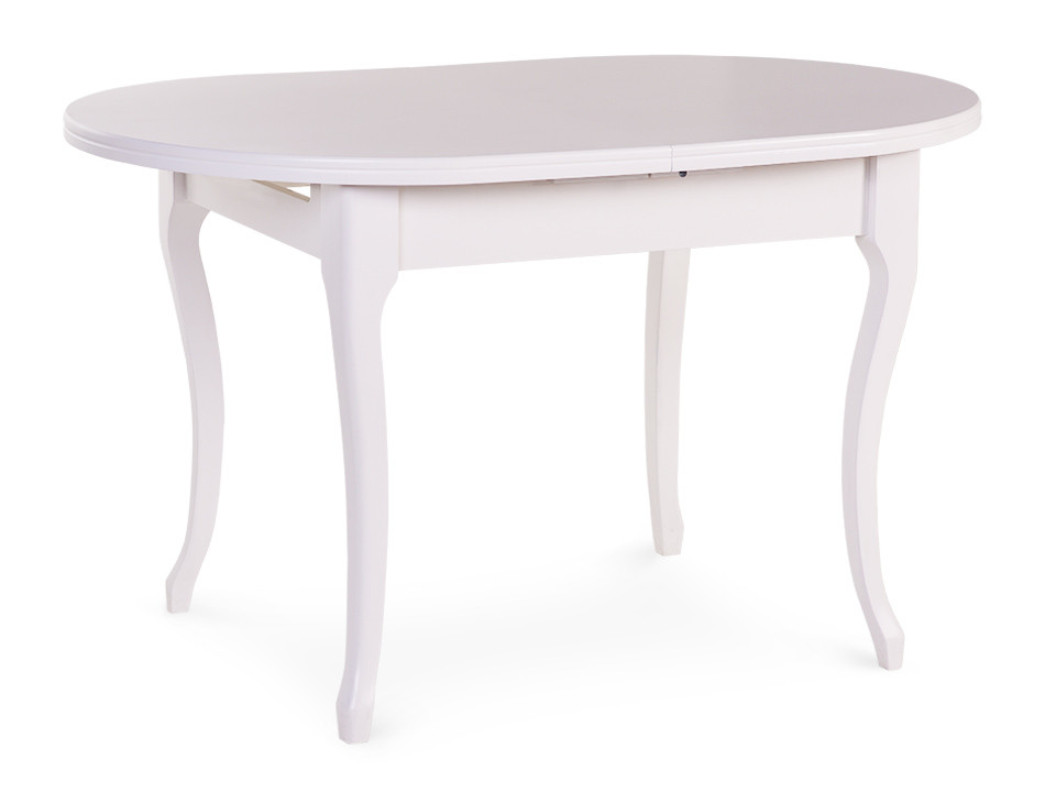 Стол деревянный овальный раскладной, кухонный, обеденный ВЕНА-3 (белый ...