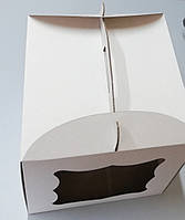 Коробка для торта картонная с прозрачным окошком 250*250*200