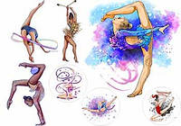 Вафельная картинка Художественная гимнастика. Гимнастка А4 (p0405)