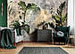 Фотошпалери флізелінові 368 x 254 см Акварельне зелене листя на бетоні (13923V8) Найкраща якість, фото 7