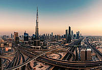 Фотообои флизелиновые 3D город Дубай 368х254 см Wizard+Genius (5052-4V-1) Лучшее качество