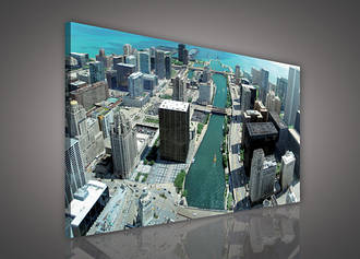 Картина на полотні 100x75 см Місто Чикаго (PP114O1) Найкраща якість