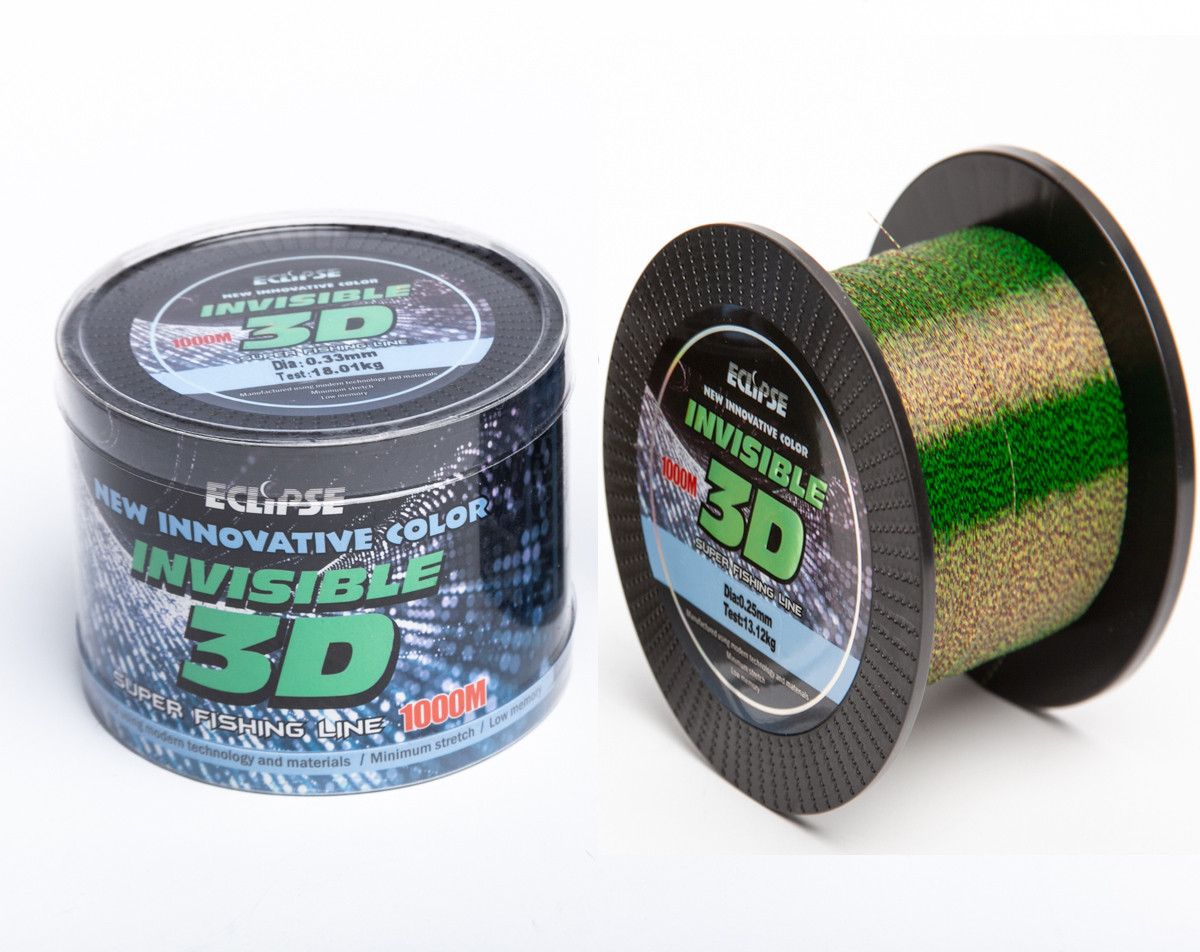 Лісочка Eclipse INVISIBLE 3D невидима 1000 м 0.35мм тест 20,7 кг корпова 3Д, фото 1