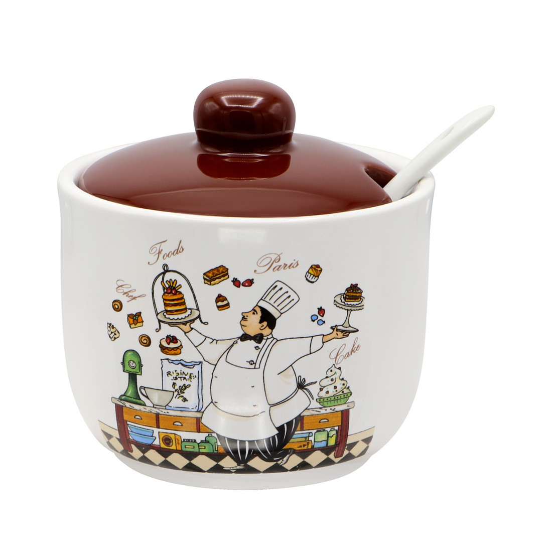 Цукорниця керамічна з ложкою 350 мл "Кухар" ZFC 045 СК