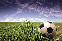 Фотообои флизелиновые 3D Футбол 375х250 см Мяч на поле (MS-5-0305) Лучшее качество