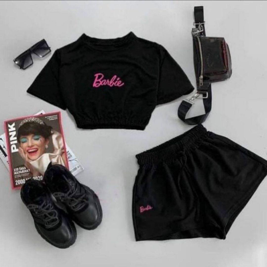 Женский костюм шортами на лето из двунитки BARBIE