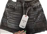 Шорти джинсові жіночі з високою посадкою короткі сворбодного крою сірого кольору від Redress