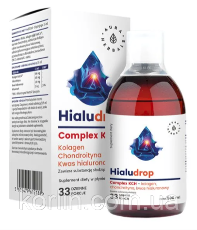 Колаген Гіалуронова Кислота Хондролітин Hialudrop Complex 500 мл Aura Herbals Польща Доставка з ЄС