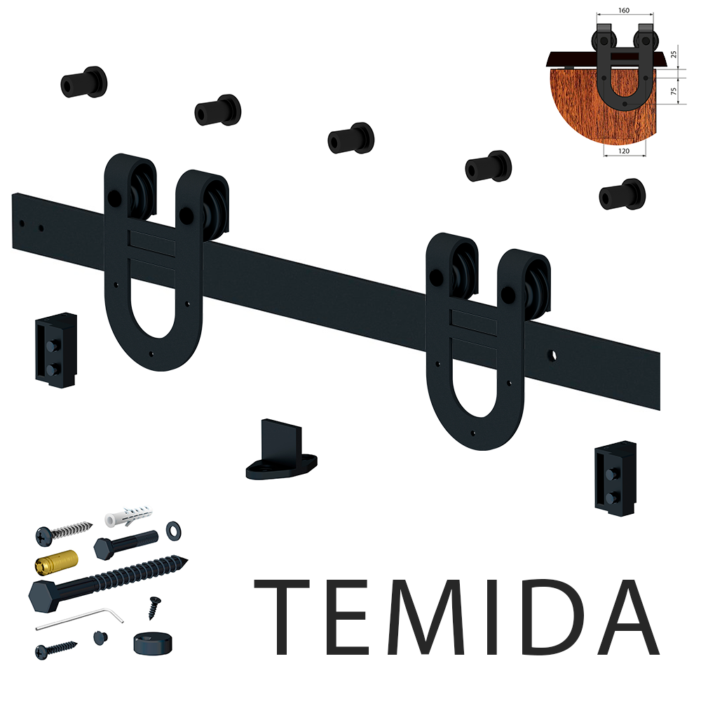 Комплект фурнітури Valcomp Mantion TEMIDA Design Line чорний матовий (Польща)