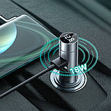 Автомобільне ЗУ Baseus Energy Column Bluetooth FM Launcher PPS 2USB 3.0 fast charging, фото 4