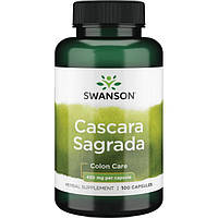 Каскара Саграда слабительное, Cascara Sagrada, Swanson, 450 мг, 100 капсул