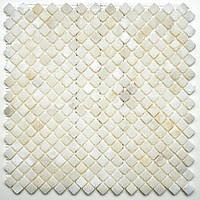 Мозаика из натурального камня, белая Amera Mosaic - White (T) 32x32 для кухни,ванны,колон,декора цена за 1 шт