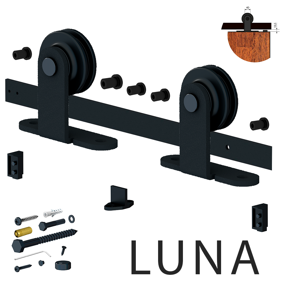 Комплект фурнітури Valcomp Mantion LUNA Design Line чорний матовий (Польща)