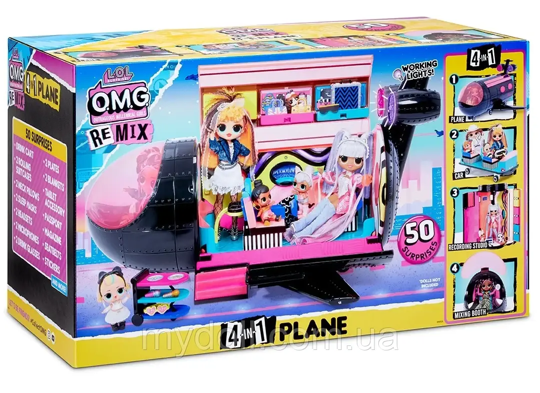 Ігровий набір Літак ЛОЛ ОМГ для ляльок серії LOL OMG "Remix" Plane L.O.L. Surprise! 571339 MGA Оригінал