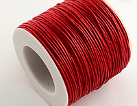 Шнур вощеный красный толщина 1 мм - 3 метра