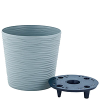 Горщик для квітів зі вставкою низький "Ф'южн" 0,6л d12*11см (сизий блакитний)
