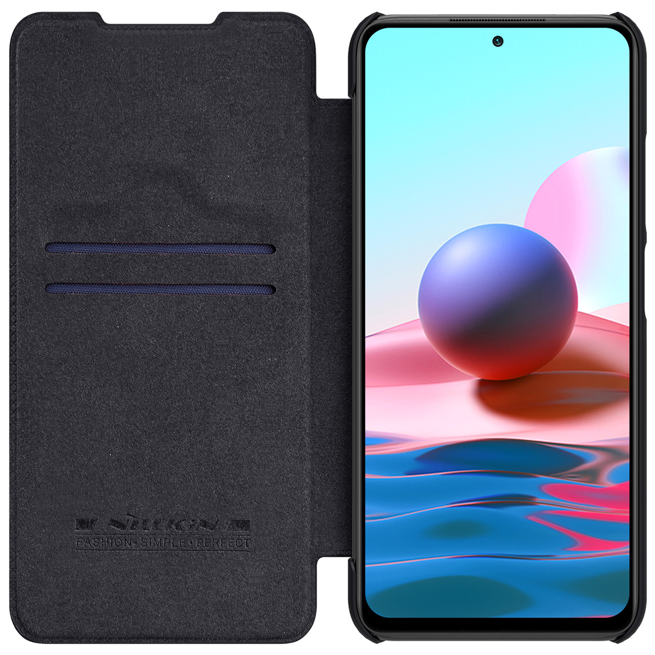 Захисний чохол-книжка Nillkin для Xiaomi Redmi Note 10 5G / Poco M3 Pro Qin leather case Black Чорний