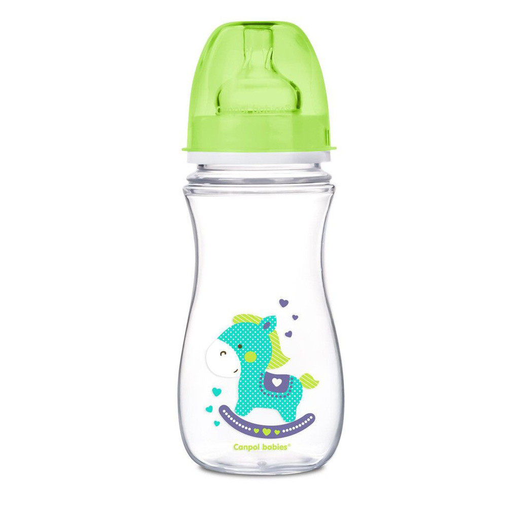Пляшечка антиколікова 300 мл, салатова Canpol Babies EasyStart 12+ (5903407352046)