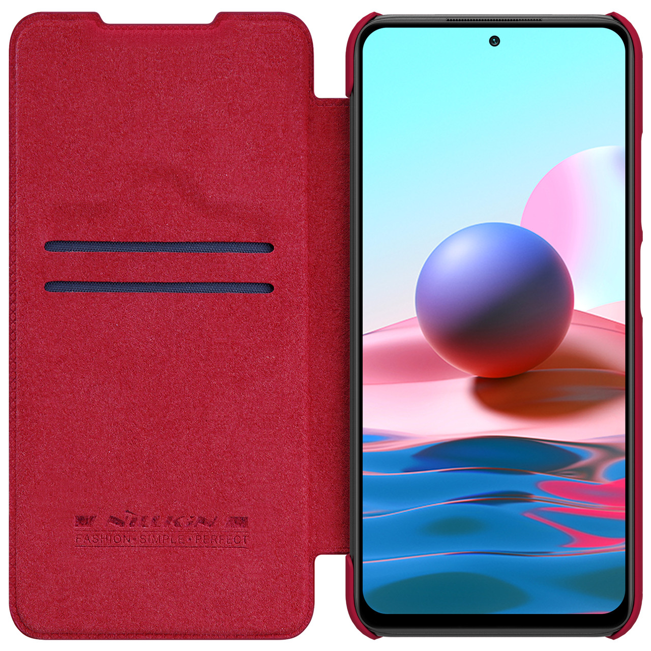 Захисний чохол-книжка Nillkin для Xiaomi Redmi Note 10 5G / Poco M3 Pro Qin leather case Red Червоний
