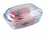 Гусятница Pyrex Cuisine 4,3л+2,2л жаропрочое стекло, Уятница из стекла с крышкой, Гусятница жаропрочная