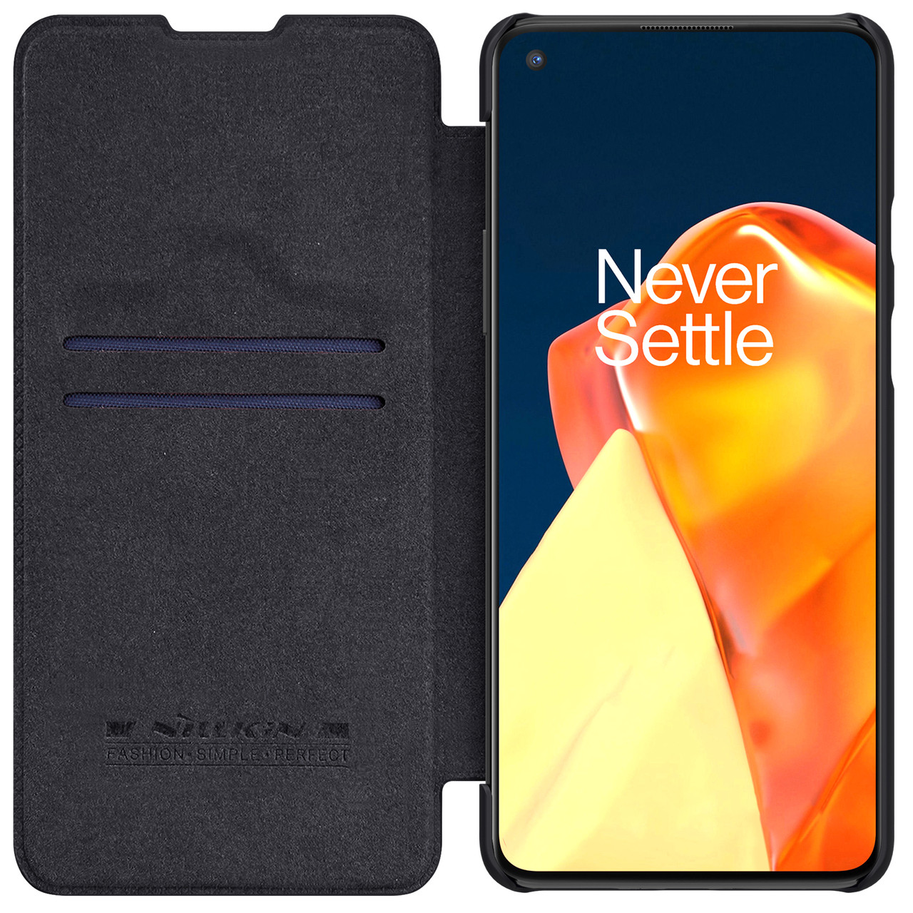 Захисний чохол-книжка Nillkin до OnePlus 9R Qin leather case Black Чорний, фото 1