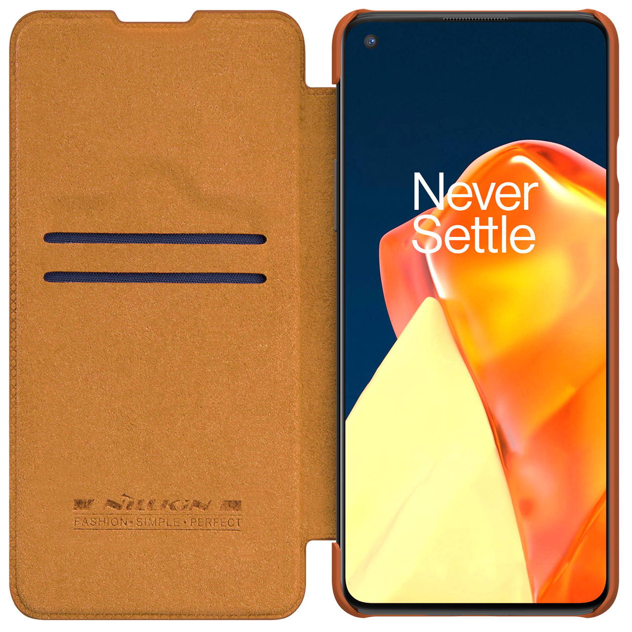 Захисний чохол-книжка Nillkin до OnePlus 9R Qin leather case Brown Коричневий