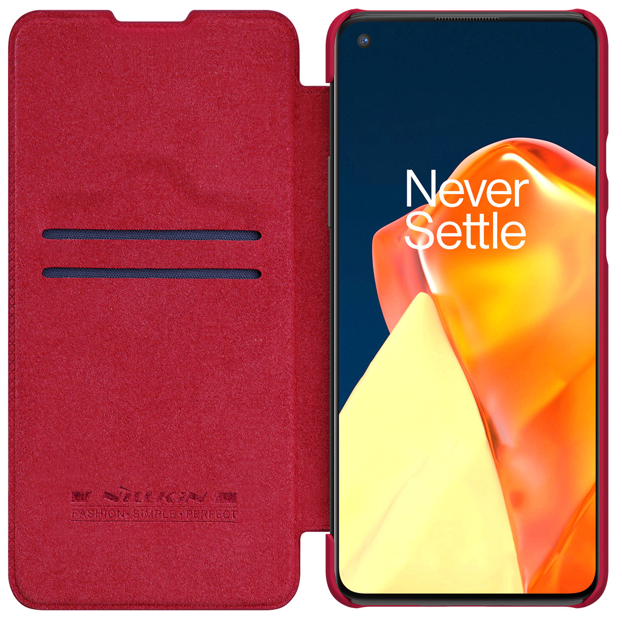 Захисний чохол-книжка Nillkin до OnePlus 9R Qin leather case Red Червоний