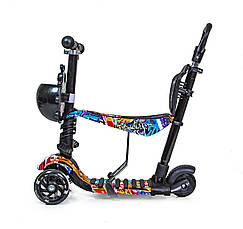 Самокат Scooter Graffiti 5in1 з малюнком, фото 2