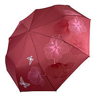 Жіноча складана парасолька-автомат від Flagman-TheBest з принтом квітів, рожева, fl0512-5