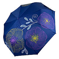 Жіноча складана парасолька-автомат від Flagman-TheBest з принтом квітів, синій, fl0512-6