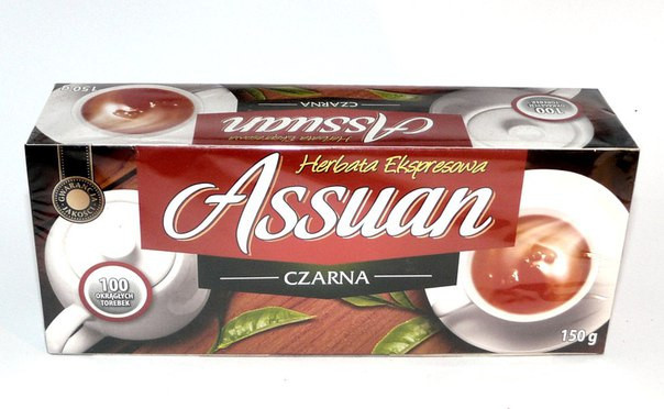 Чорний чай в пакетиках без добавок Assuan Czarna, 150г, Польща, фото 1