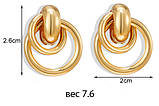 Золотисті жіночі сережки, фото 2