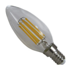 Лампа LED свічка (спіраль) АВаТар прозора колба 7w Е14 світло жовтий