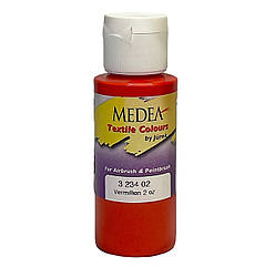 Фарба текстильна Medea 323402 Vermillion, кіновар, 60 мл