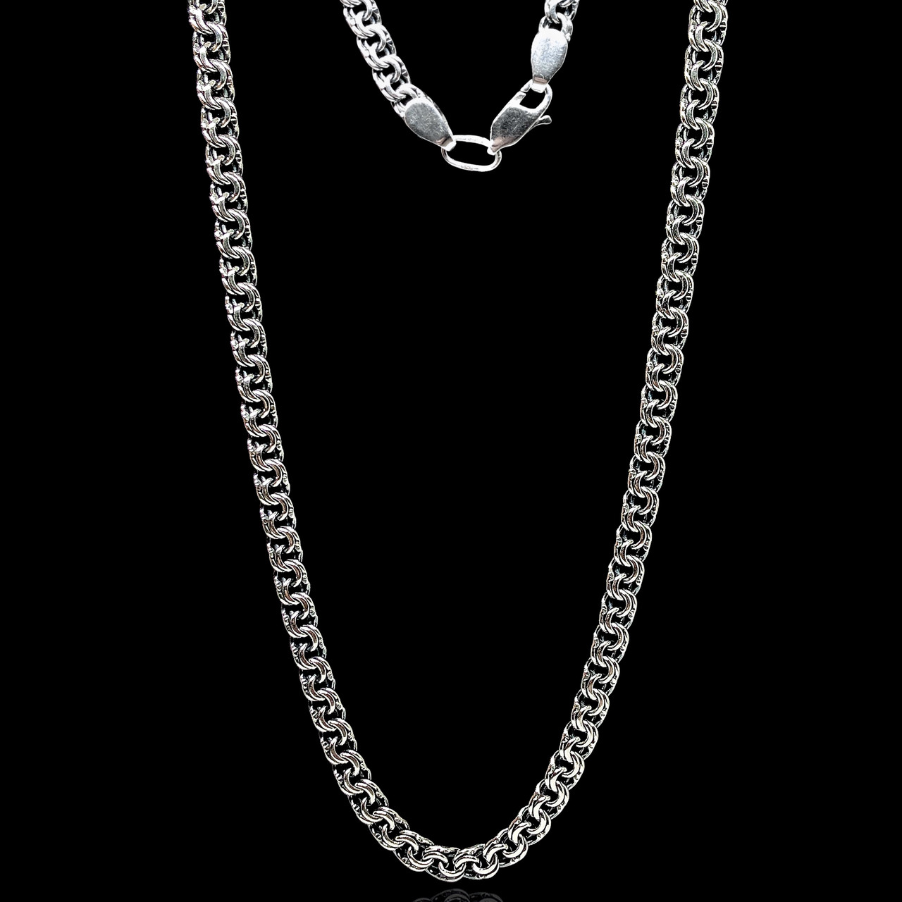 Срібний ланцюжок Бісмарк, 550мм, 32 грами, чорніння