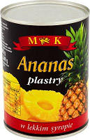 Консервированные кольца ананаса в сиропе Ananas MK, 565 г